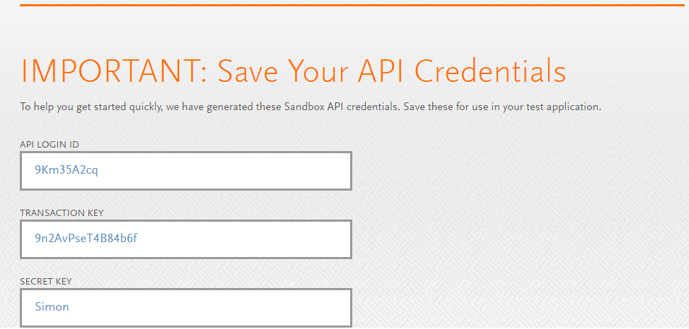 API Credentials
