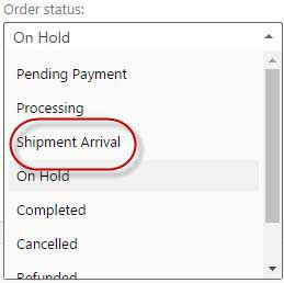 Custom Order Status Shipment Arrival