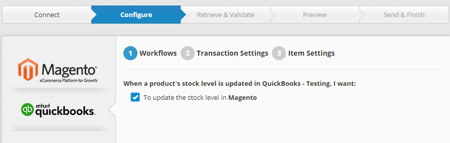 Magento QuickBooks Configure