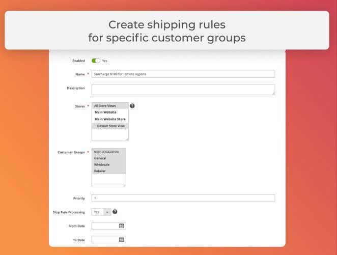 create shipping rules