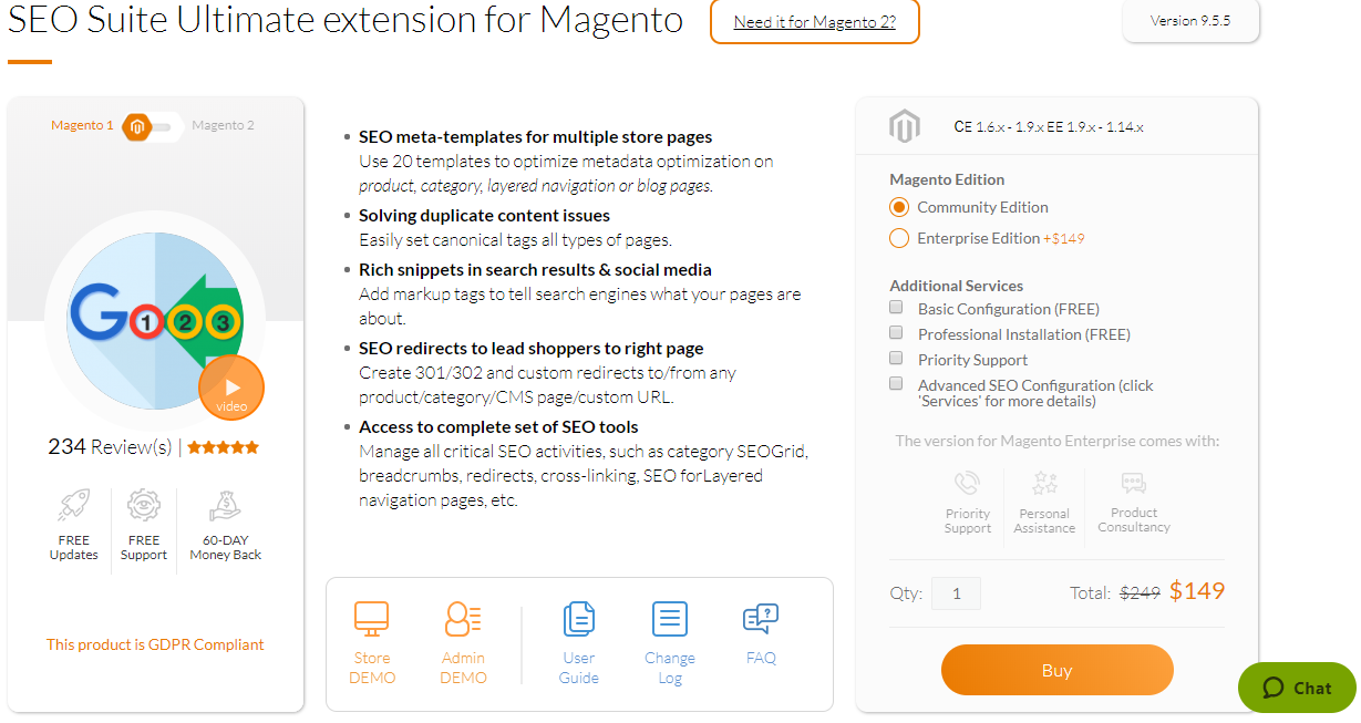 2. Magento SEO Suite Pro extension v9.5.5