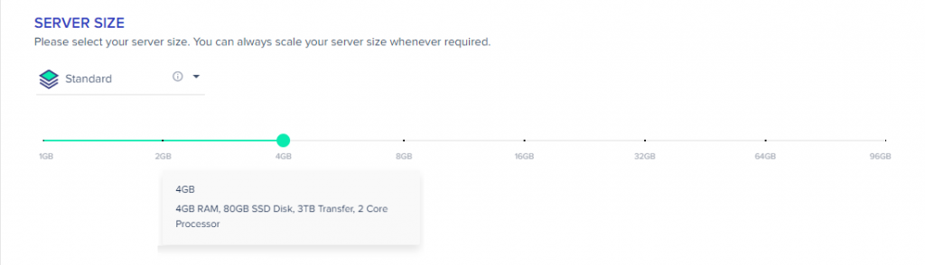 select server size
