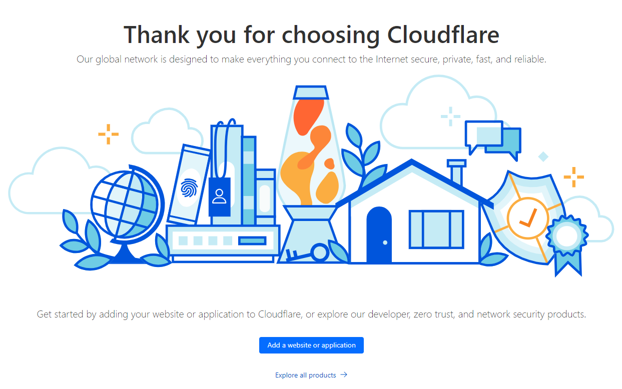Add a website or application to cloudflare