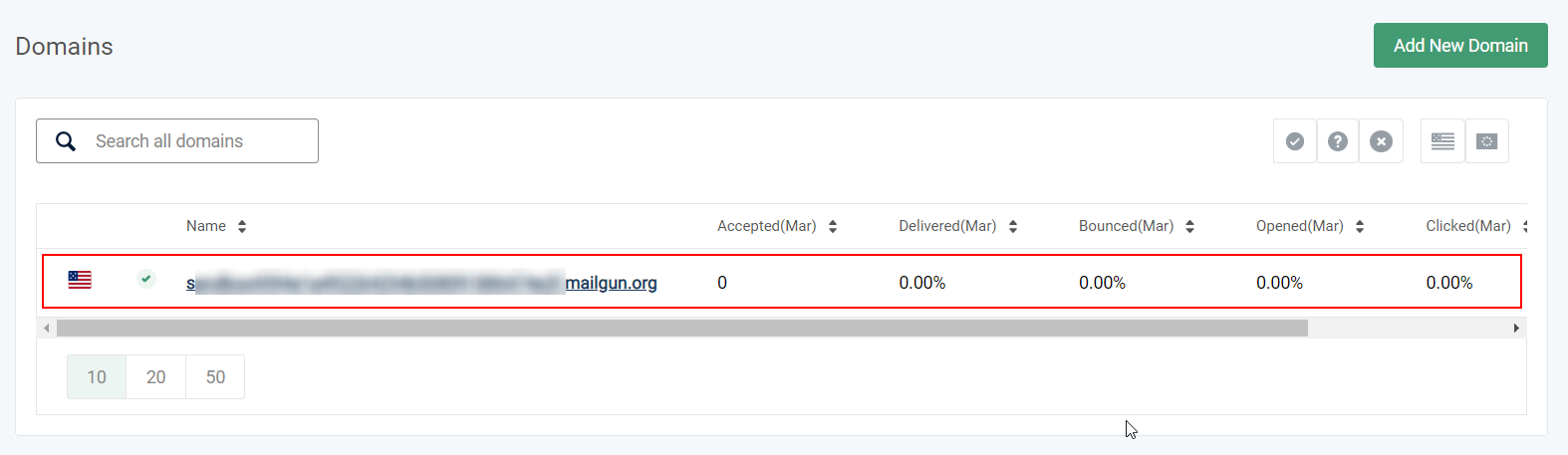 Choose Domain from Mailgun account