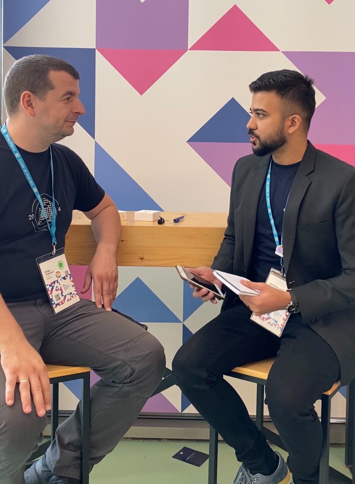 Cloudways community team lead, Mohammed Moeez, having a chat with Milan Ivanovic.