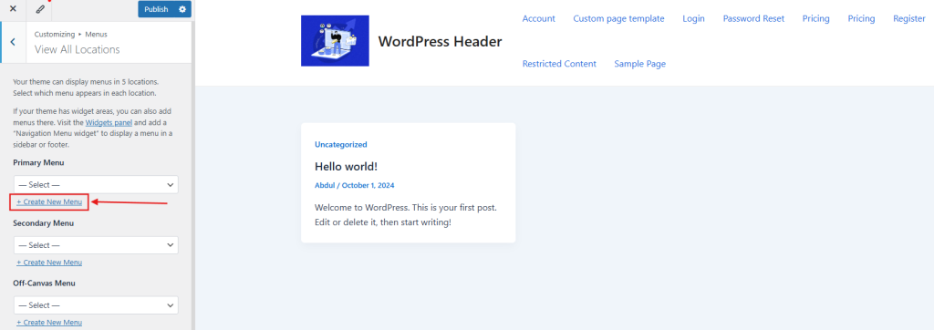 Menu Wp Header Examples How to Customize Your WordPress Header in 3 Ways