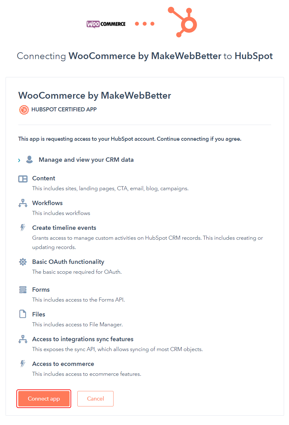 Connect WooCommerce with hubSpot