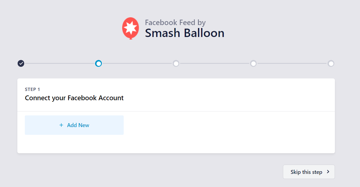 Connect your Facebook Account by clicking on the Add New button
