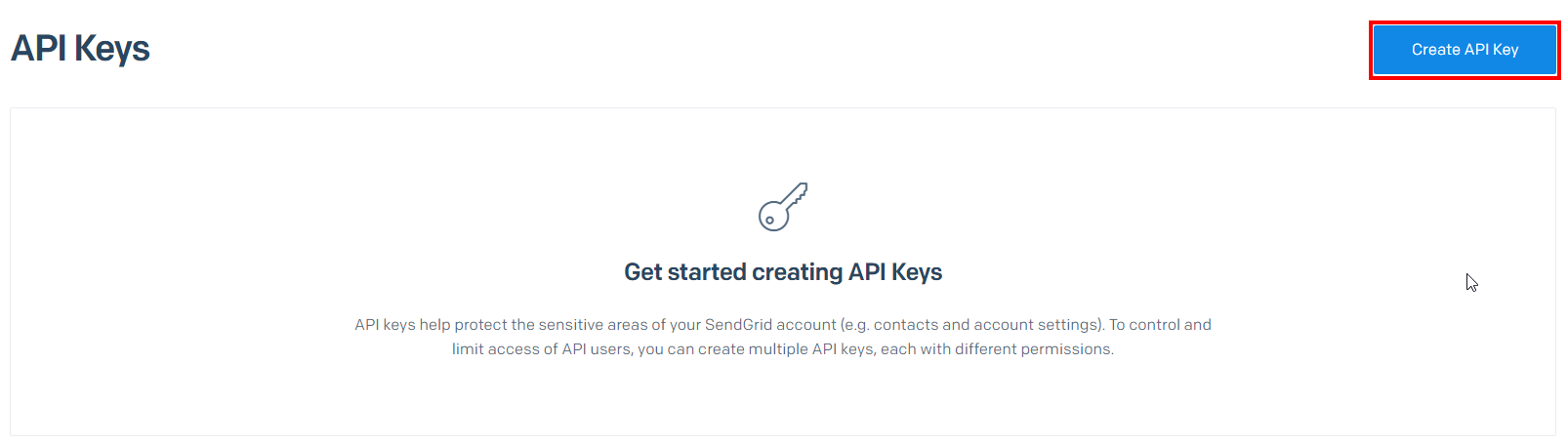 Create API Key in sendgrid