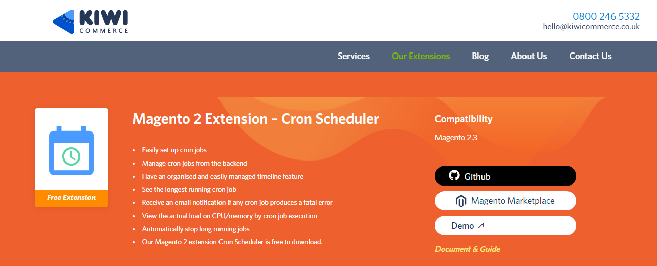 Cron Scheduler By KiwiCommerce Magento Optimization