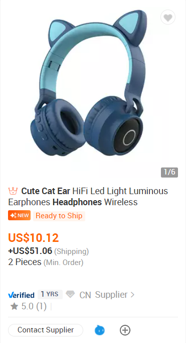 Cute Cat Ear Alibaba pricing