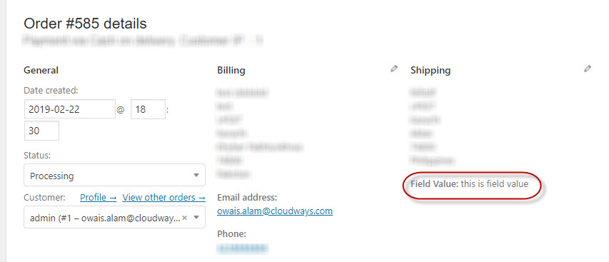 Display WooCommerce Checkout Field Value