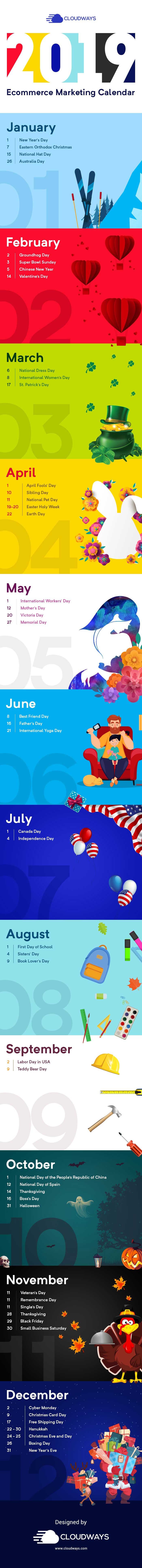 Ecommerce Holiday Marketing Calendar 2019 [Infographics]