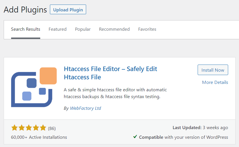 Edit .htaccess WordPress Using a Plugin
