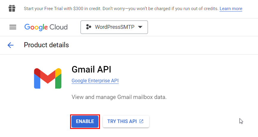Enable the Gmail API