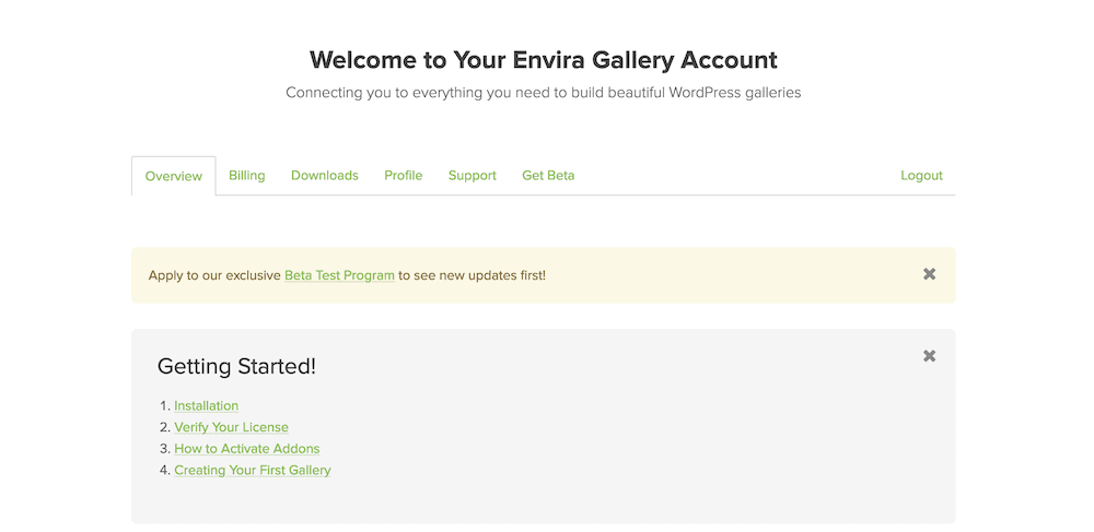 Envira-Gallery-Account