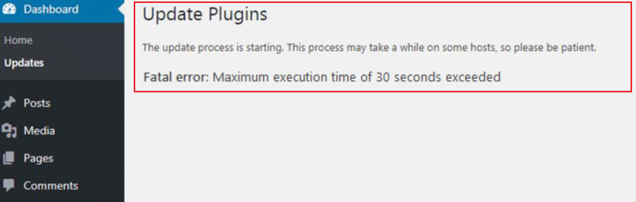 Fatal Error Maximum Execution Time Exceeded in WordPress