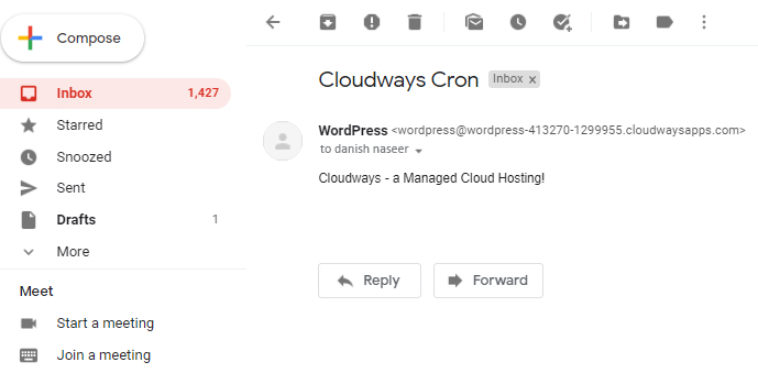 Gmail cron job email