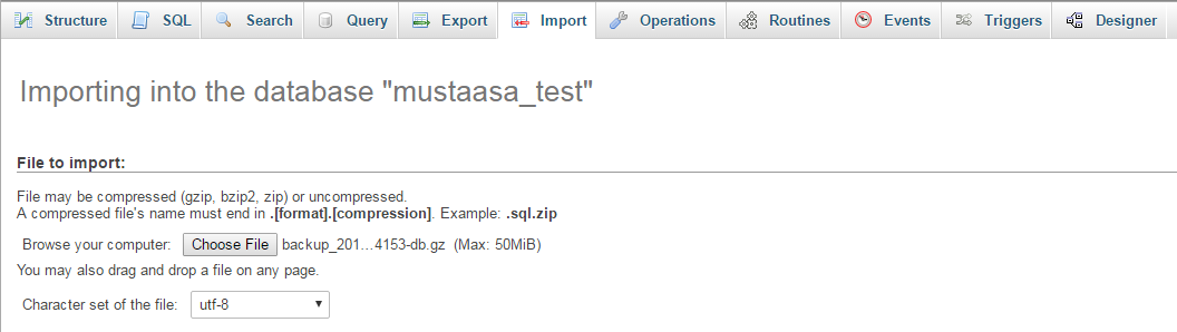 Import Database File