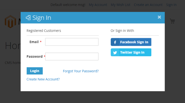 Magento 2 Social Login Extension Front View