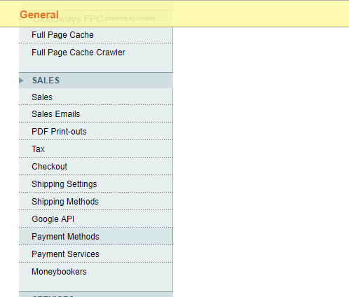 Magento Payment Methods Backend