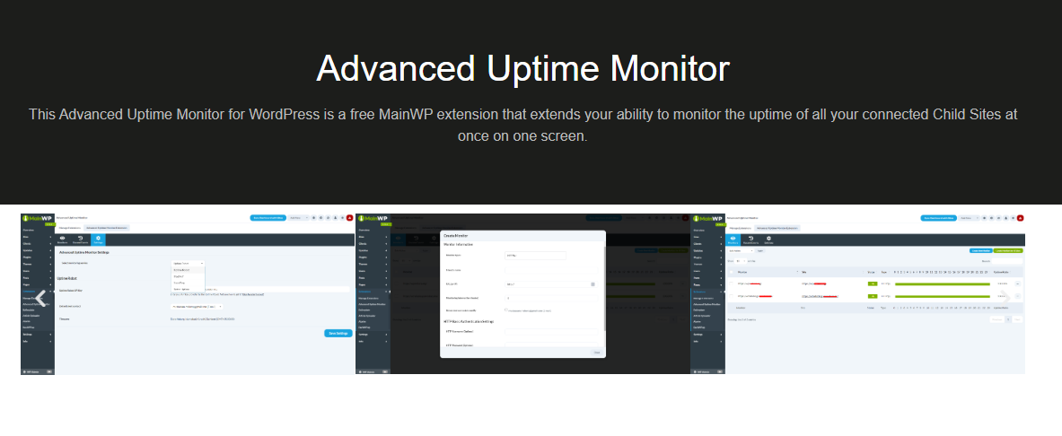 MainWP uptime monitor