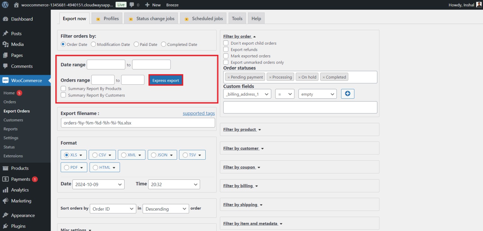 How to Export WooCommerce Orders in CSV or XML Format