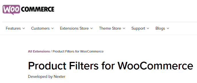 PRODUCT FILTER for woocommerce