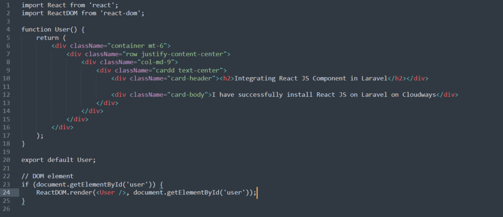 React Component in Laravel 8