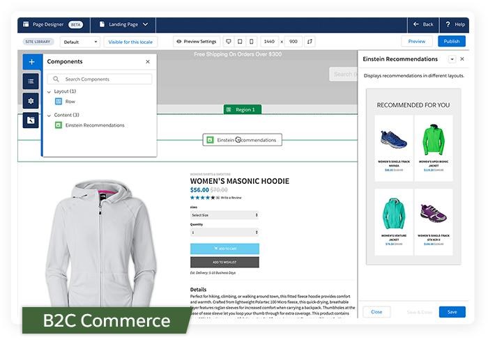 Salesforce Commerce B2C interface