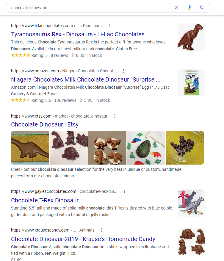 Search result - chocolate dinosaur