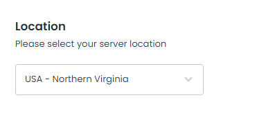 Select the data center nearest to you