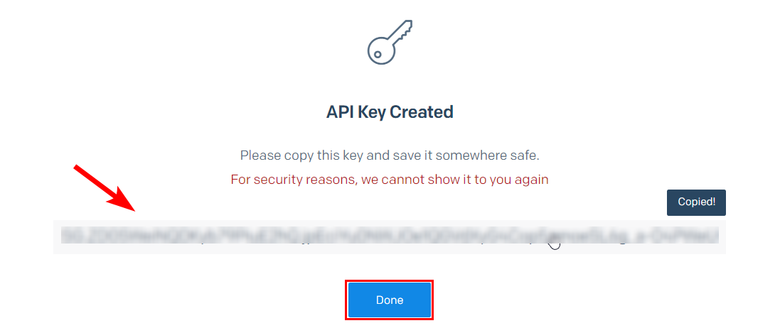 Sendgrid SMTP API Key