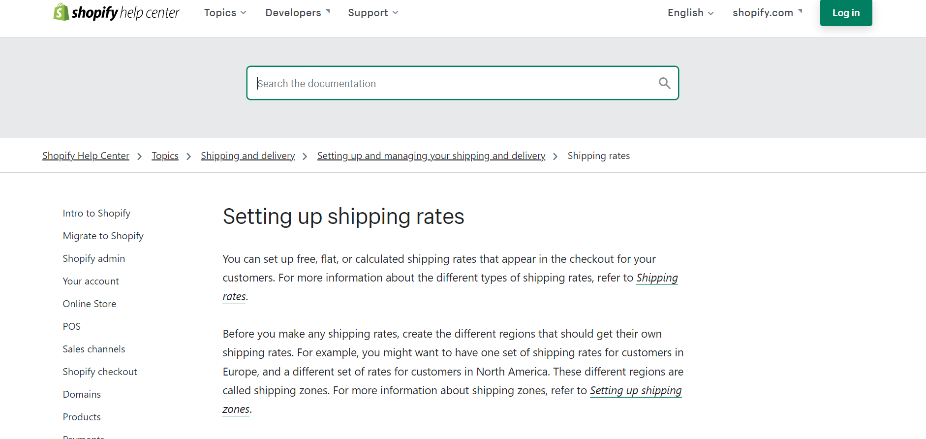 Shopify - Shipping Cost Settings