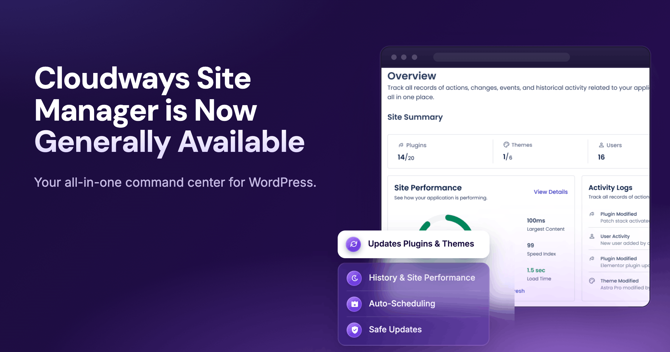 Cloudways Site Manager is noe generally available