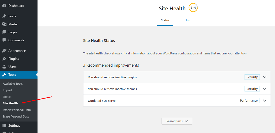 Site health checker