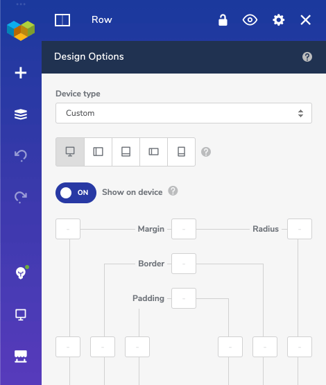 Visual composer Page Design Options