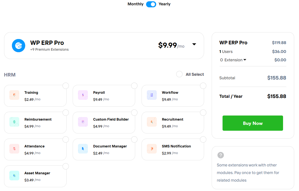 WP ERP crm pricing