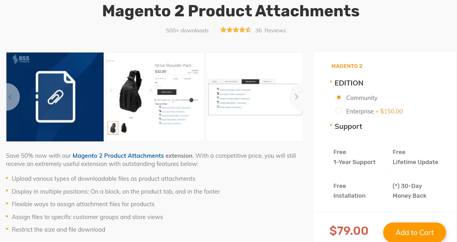 Magento Product Attachment bsscommerce