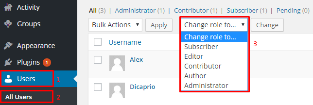 change user