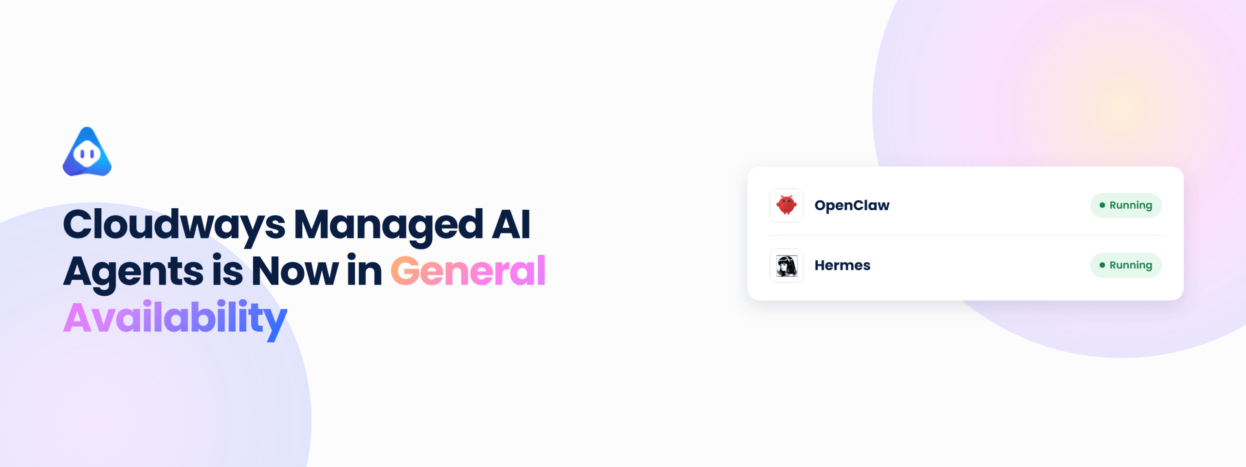 Banner announcing general availability of Cloudways Managed AI Agents