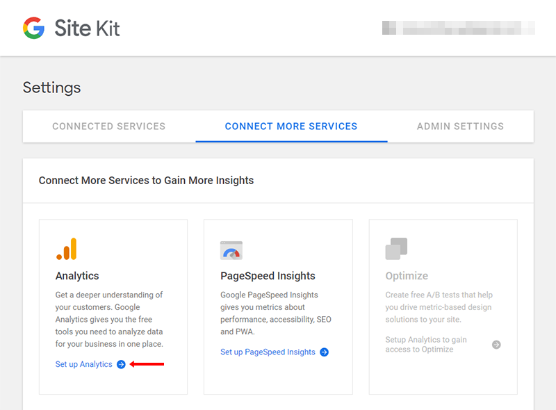 connect google analytics to site kit