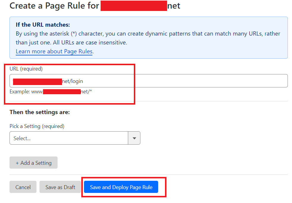 create a page rule in cloudflare