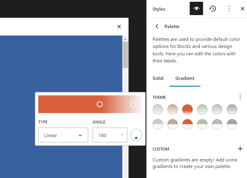 explore the 'Gradient' tab to add dynamic color variations