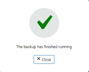 backup completed