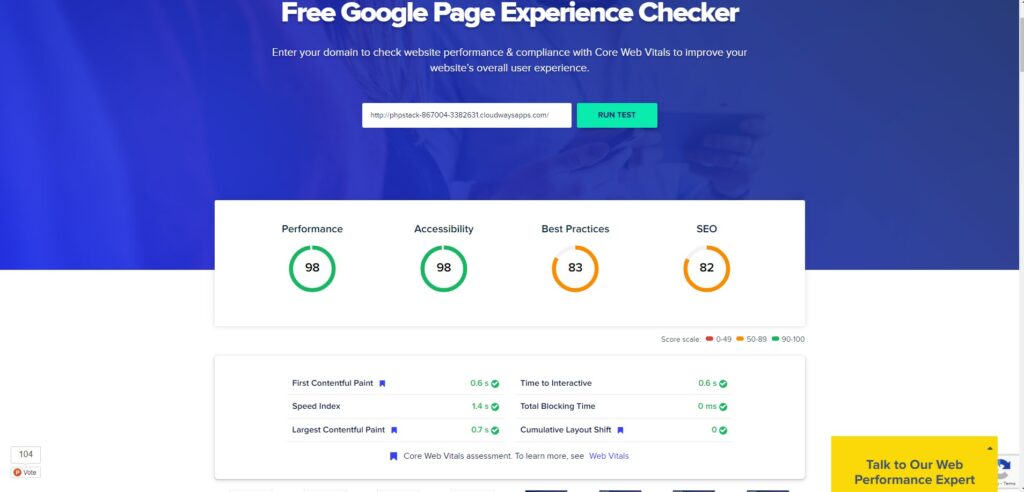 google page experience checker