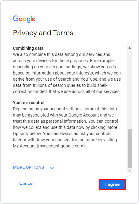 google privacy and terms
