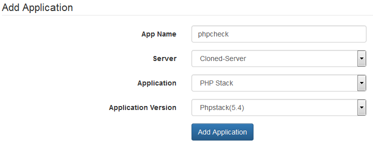 adding php application using api