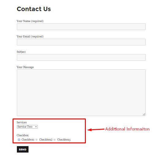 Contact Form View For Additional Fields