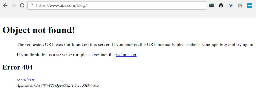 The requested url was not found on this server wordpress - 404 Page not found